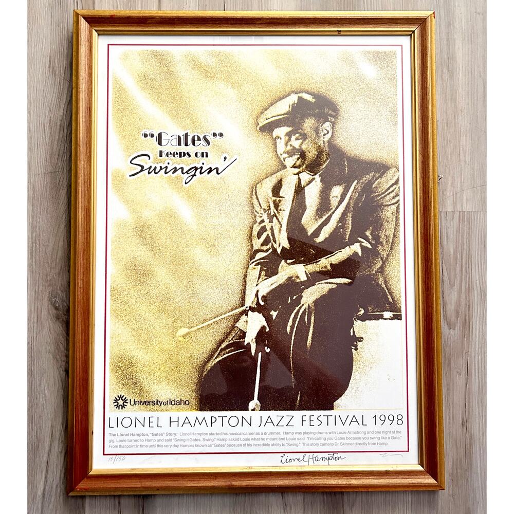 Vintage 1990 Lionel Hampton Jazz Fest 1990 Idaho University Signed Poster 15/150
